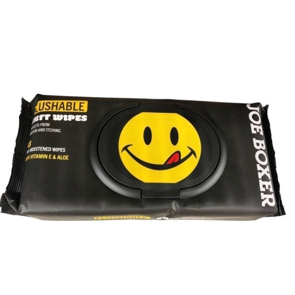 Joe Boxer Flushable Wipes Unisex NWT 48 Wipes
